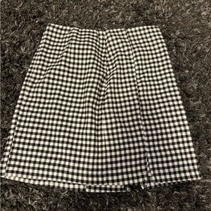 Black and White Gingham Mini Skirt